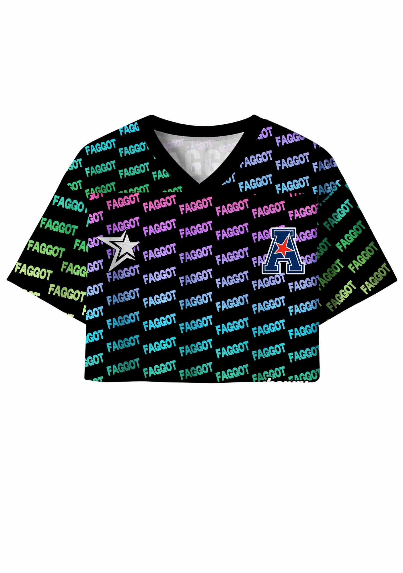 Rainbow Gradient Faggot Pride Y2K Crop Sport Jersey Shirts Cherrykitten