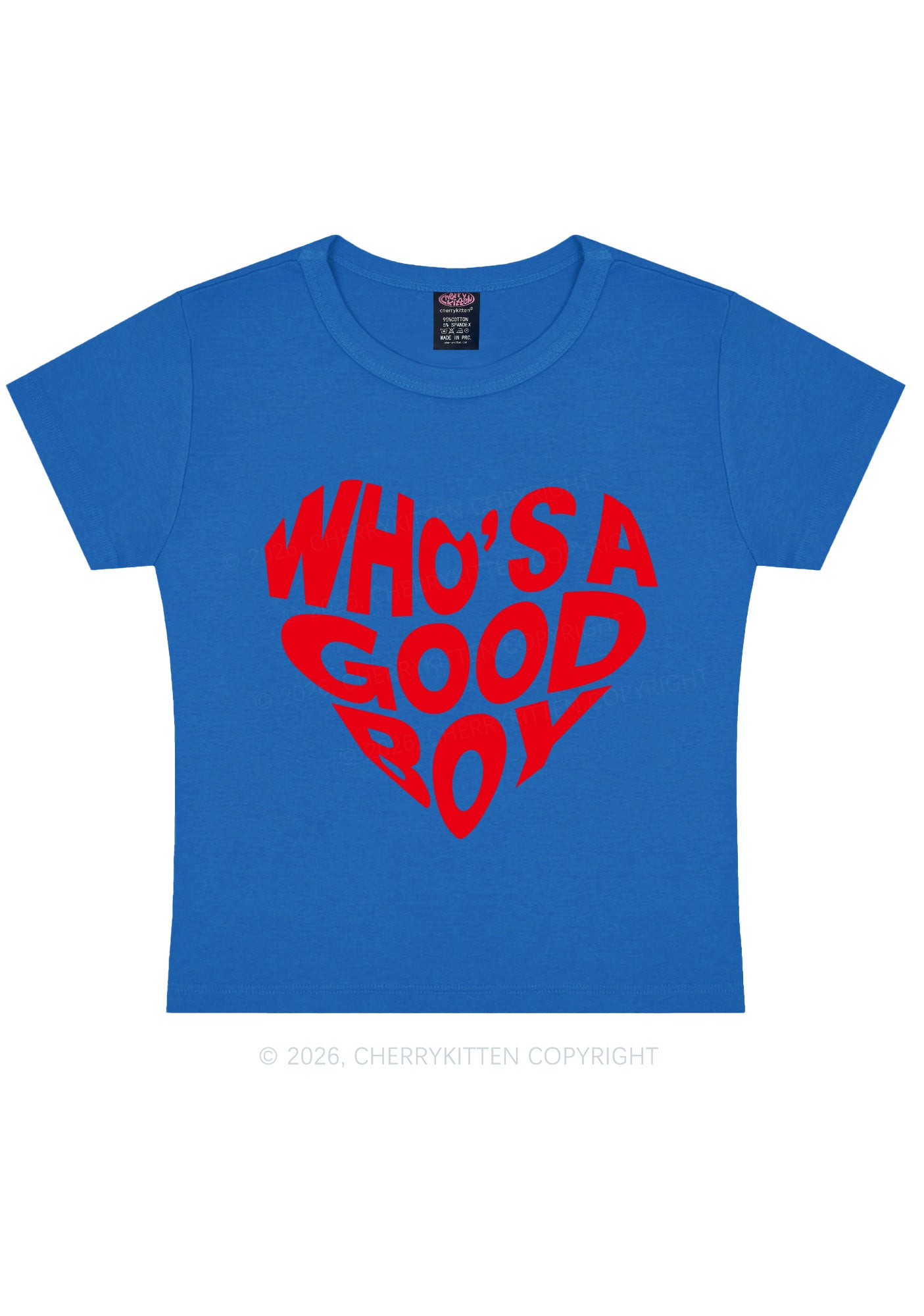 Whos A Good Boy Valentine's Day Y2K Baby Tee Cherrykitten