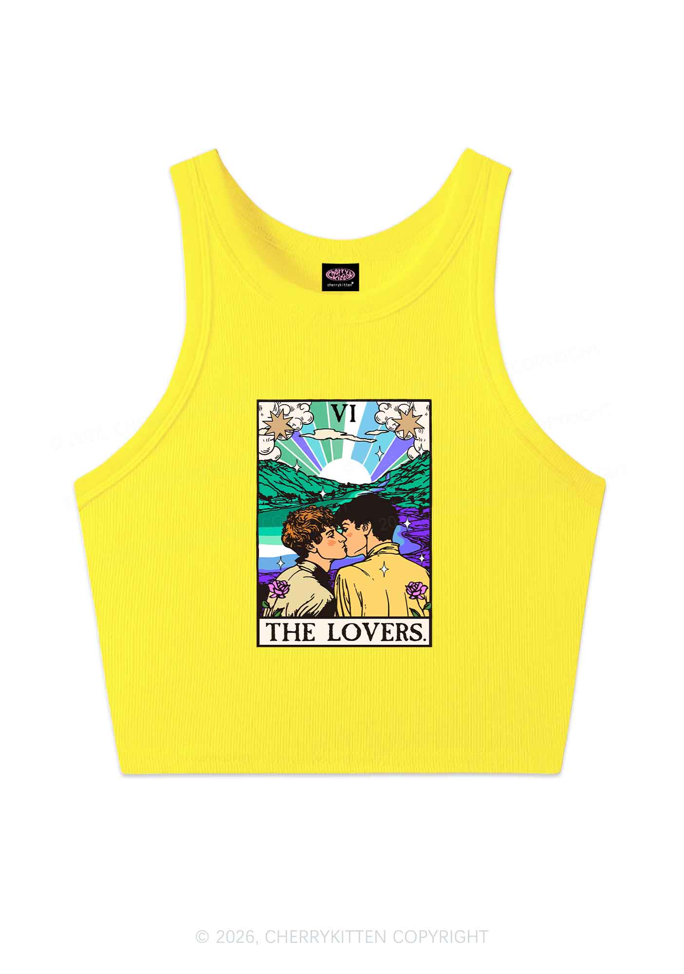 The Gay Lovers Pride Y2K Crop Tank Top Cherrykitten