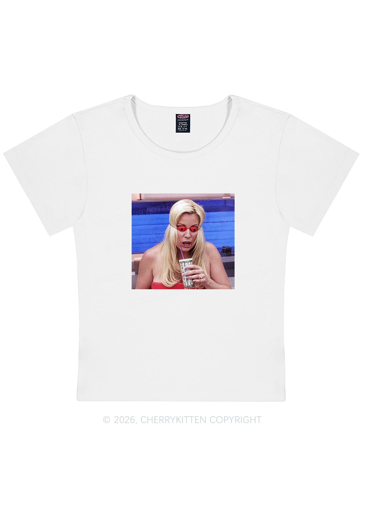 Red Eyeball Blonde Y2K Baby Tee Cherrykitten