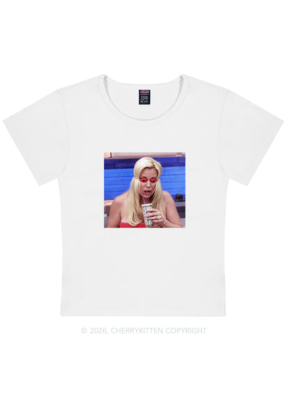 Red Eyeball Blonde Y2K Baby Tee Cherrykitten