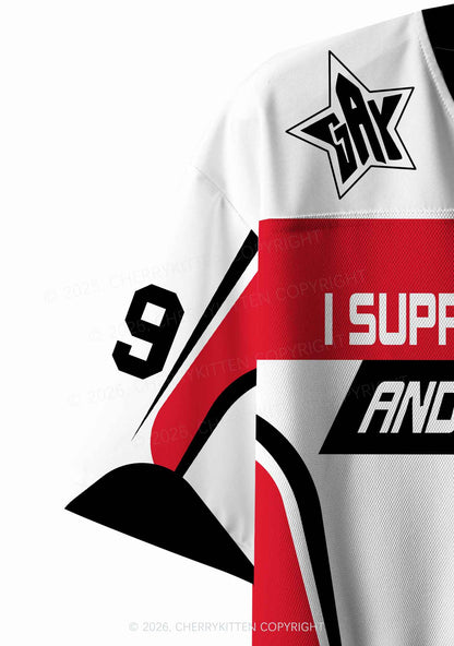 I Support Gay Rights Pride Y2K Crop Sport Jersey Shirts Cherrykitten