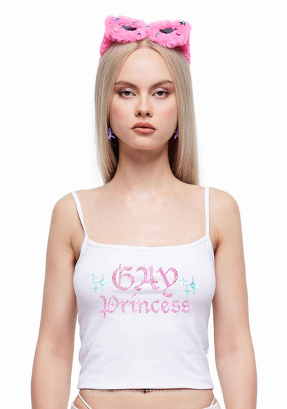 Rhinestone Gay Princess Pride Y2K Spaghetti Strap Cami Cherrykitten
