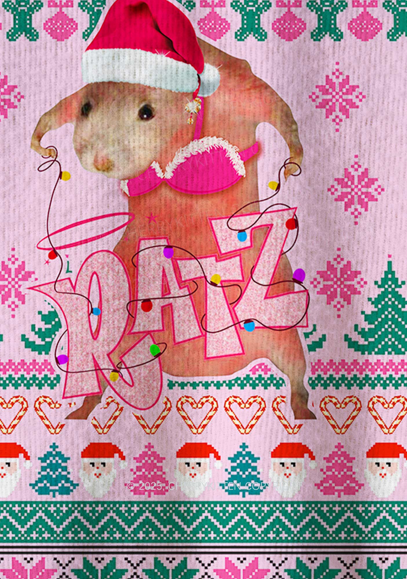 Christmas Ratz Y2K Christmas Knit Sweatshirt Cherrykitten