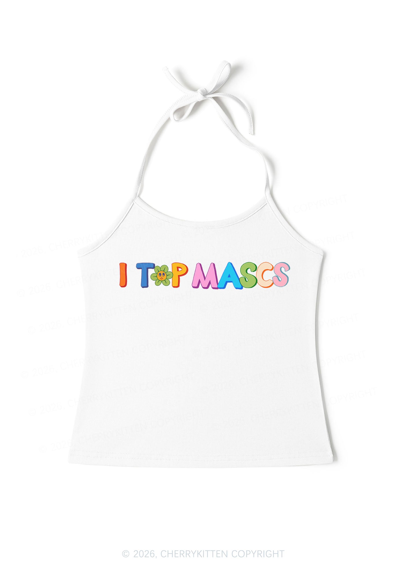 I Top Mascs Pride Y2K Halter Neck Cami Cherrykitten