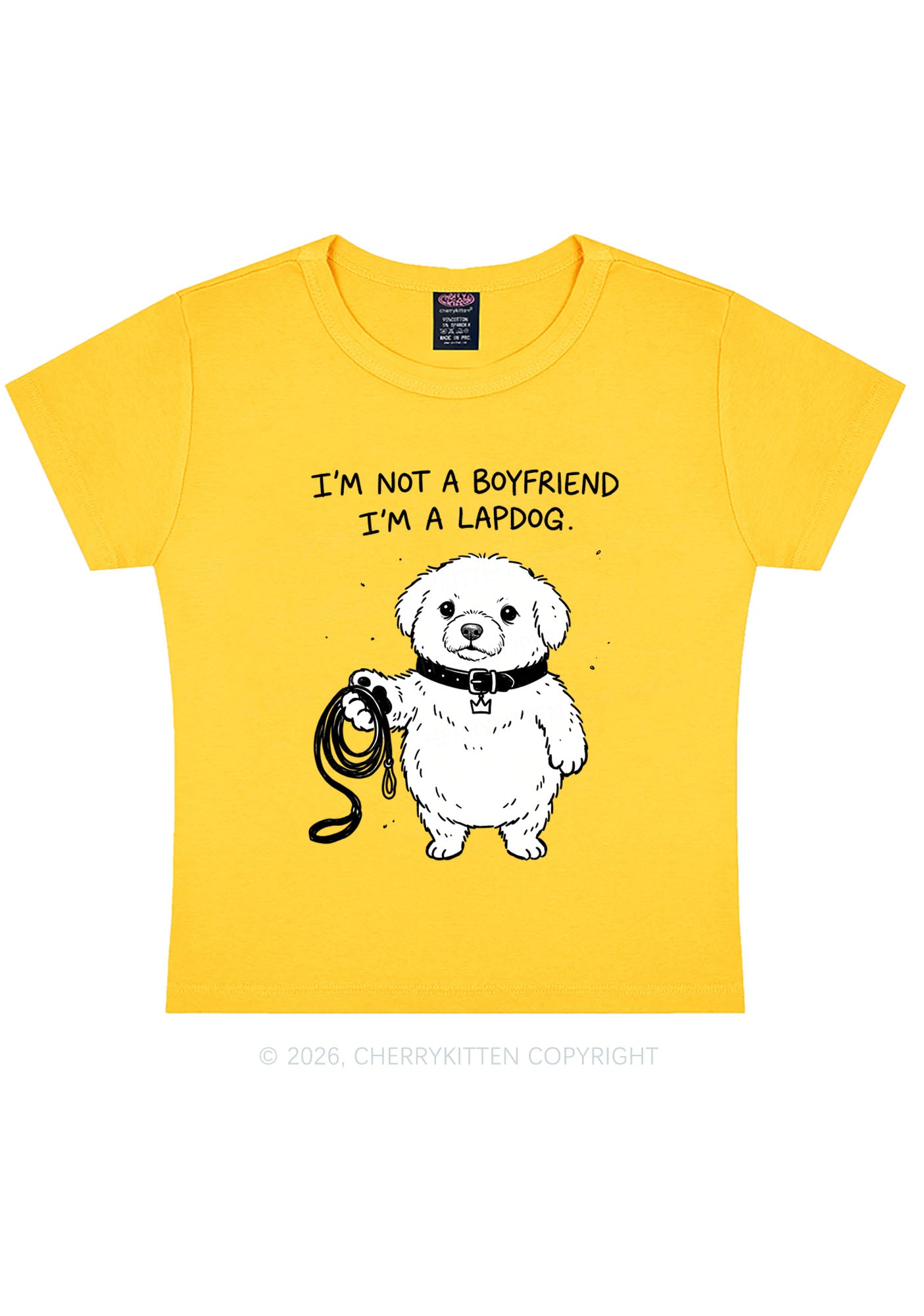 Im A Lapdog Y2K Baby Tee Cherrykitten