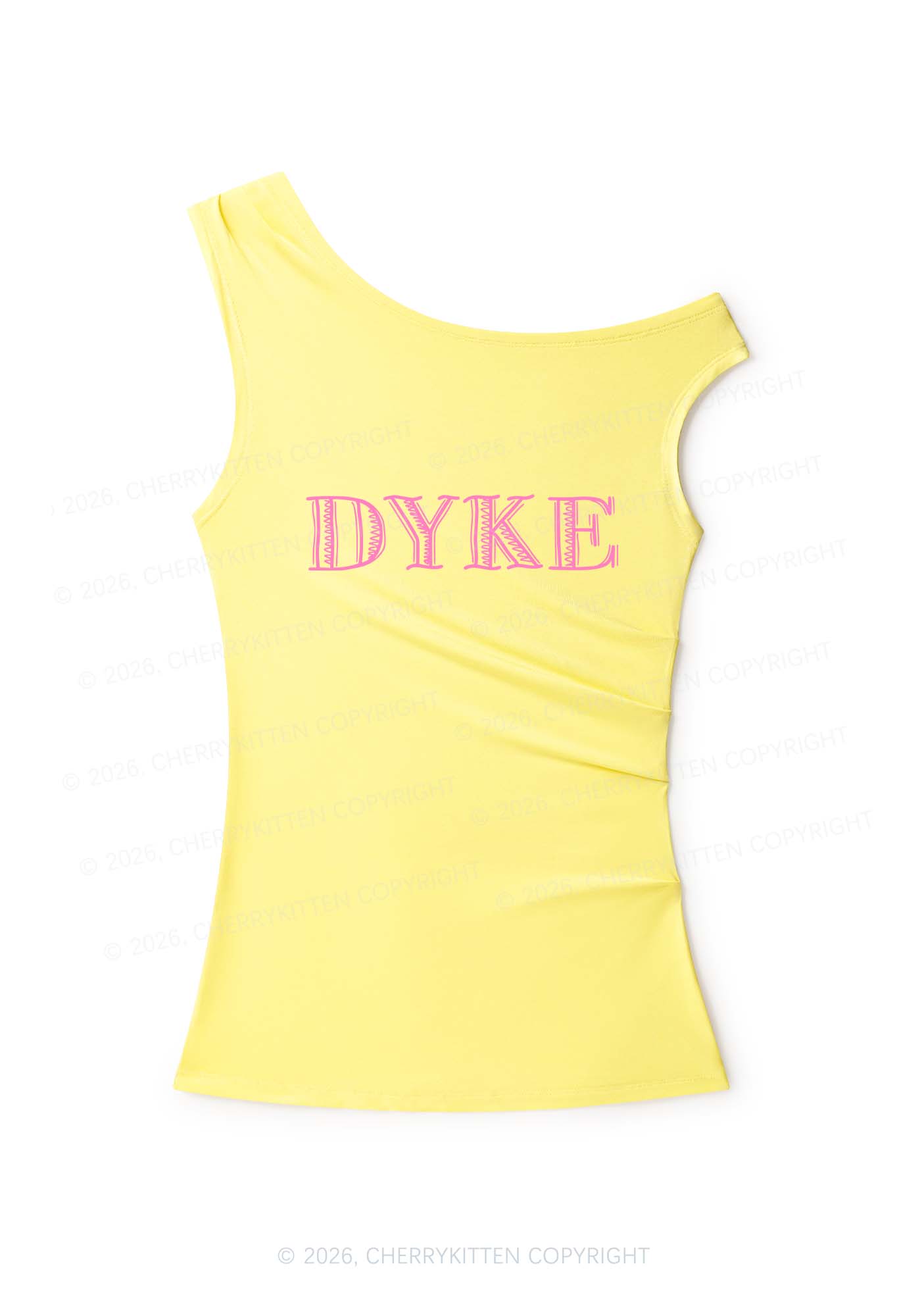 DYKE Y2K Off Shoulder Tank Top Cherrykitten