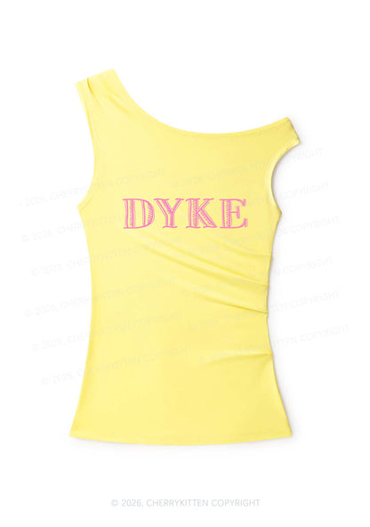 DYKE Y2K Off Shoulder Tank Top Cherrykitten