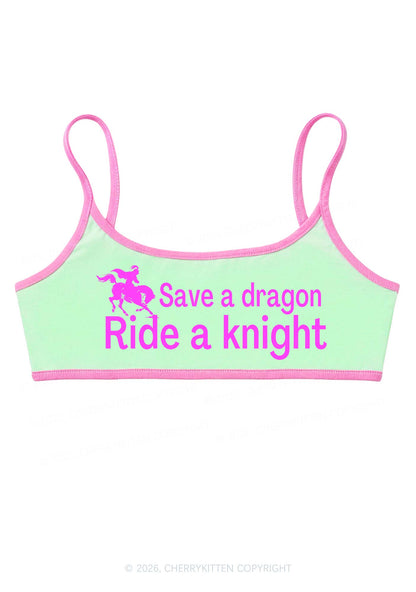 Save Dragon Ride Knight Y2K Super Crop Cami Cherrykitten
