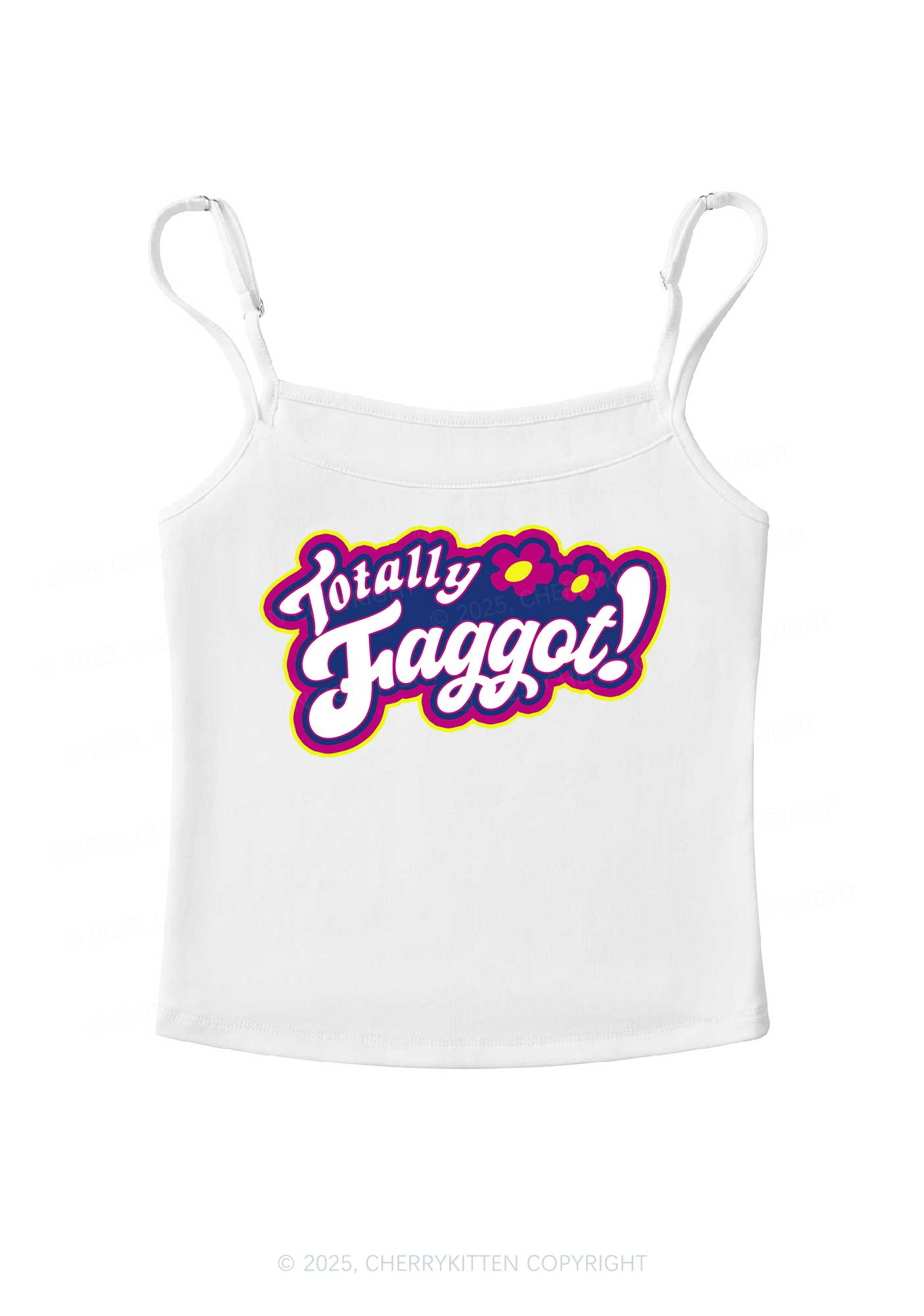 Totally Faggot Pride Y2K Spaghetti Strap Cami Cherrykitten