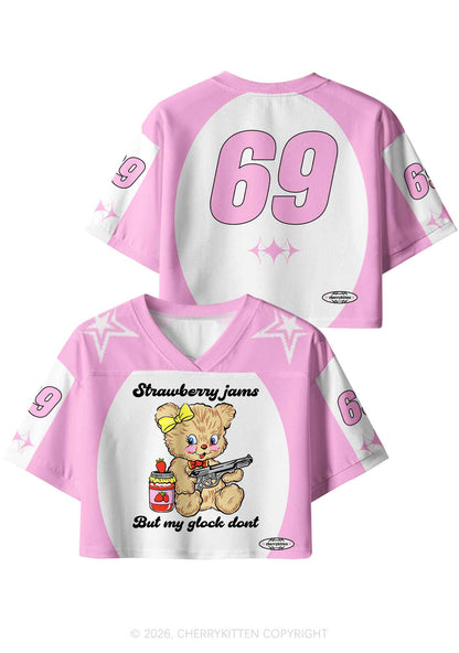 Strawberry Jams Bear Y2K Crop Sport Jersey Shirts Cherrykitten