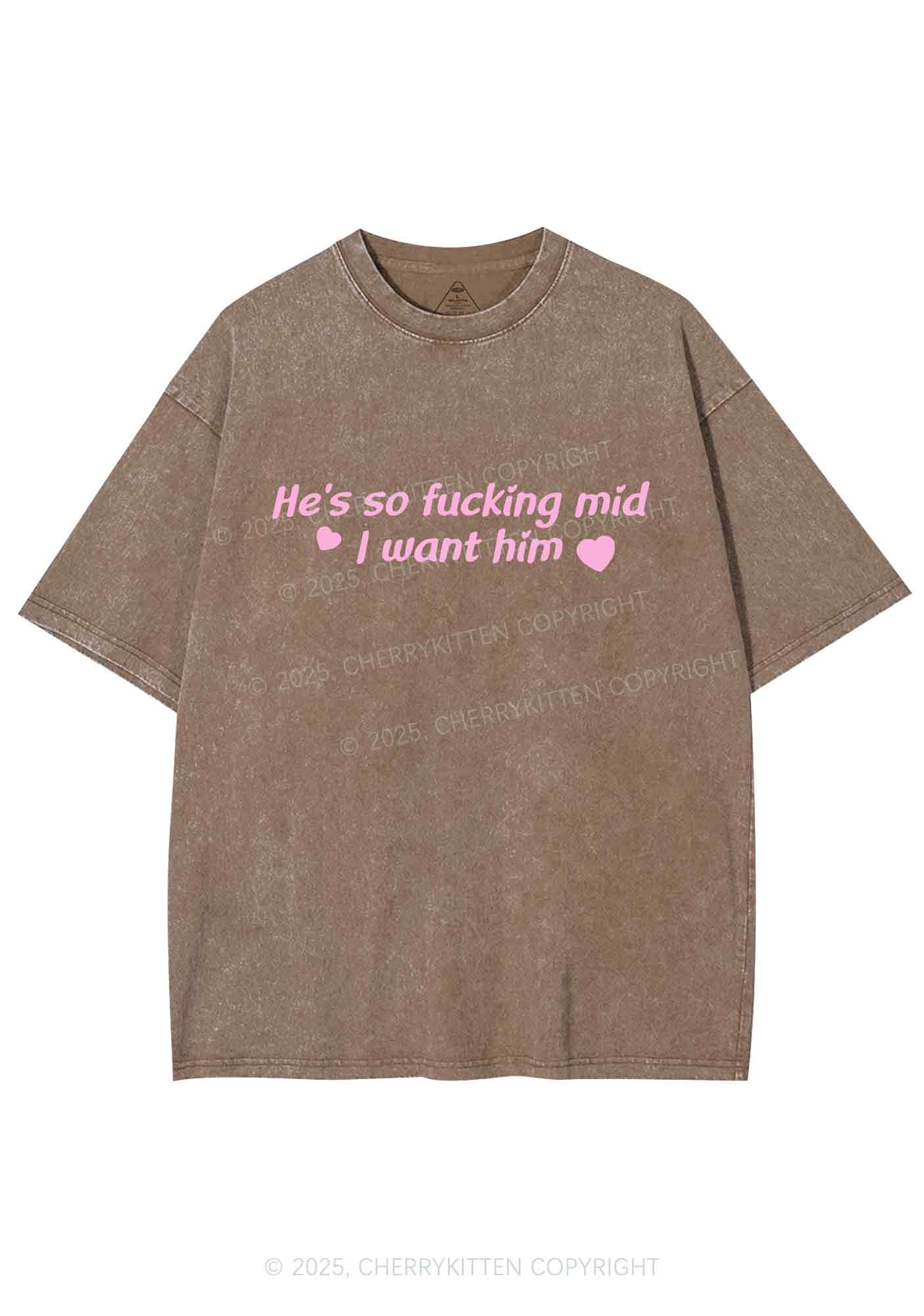 I Want Him Y2K Shirts Washed Tee Cherrykitten