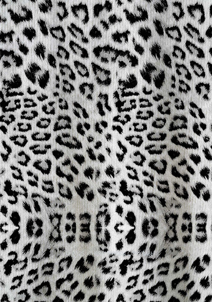 Black Leopard Y2K Christmas Knit Sweatshirt Cherrykitten