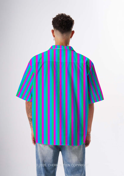 Polysexuality Flag Pride Y2K Print Hawaiian Shirt Cherrykitten