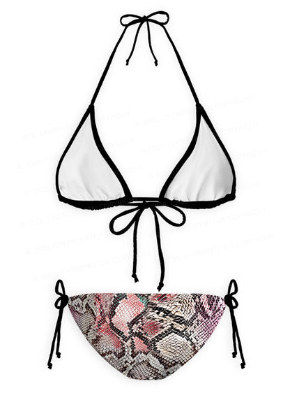 Snake Skin Pattern Y2K Print Bikini Set Cherrykitten