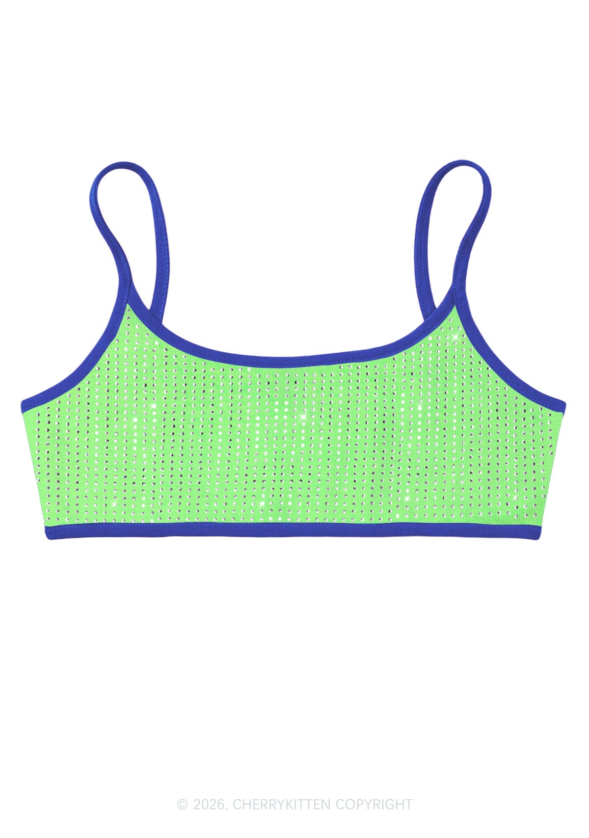 Full Rhinestone Y2K Super Crop Cami Cherrykitten