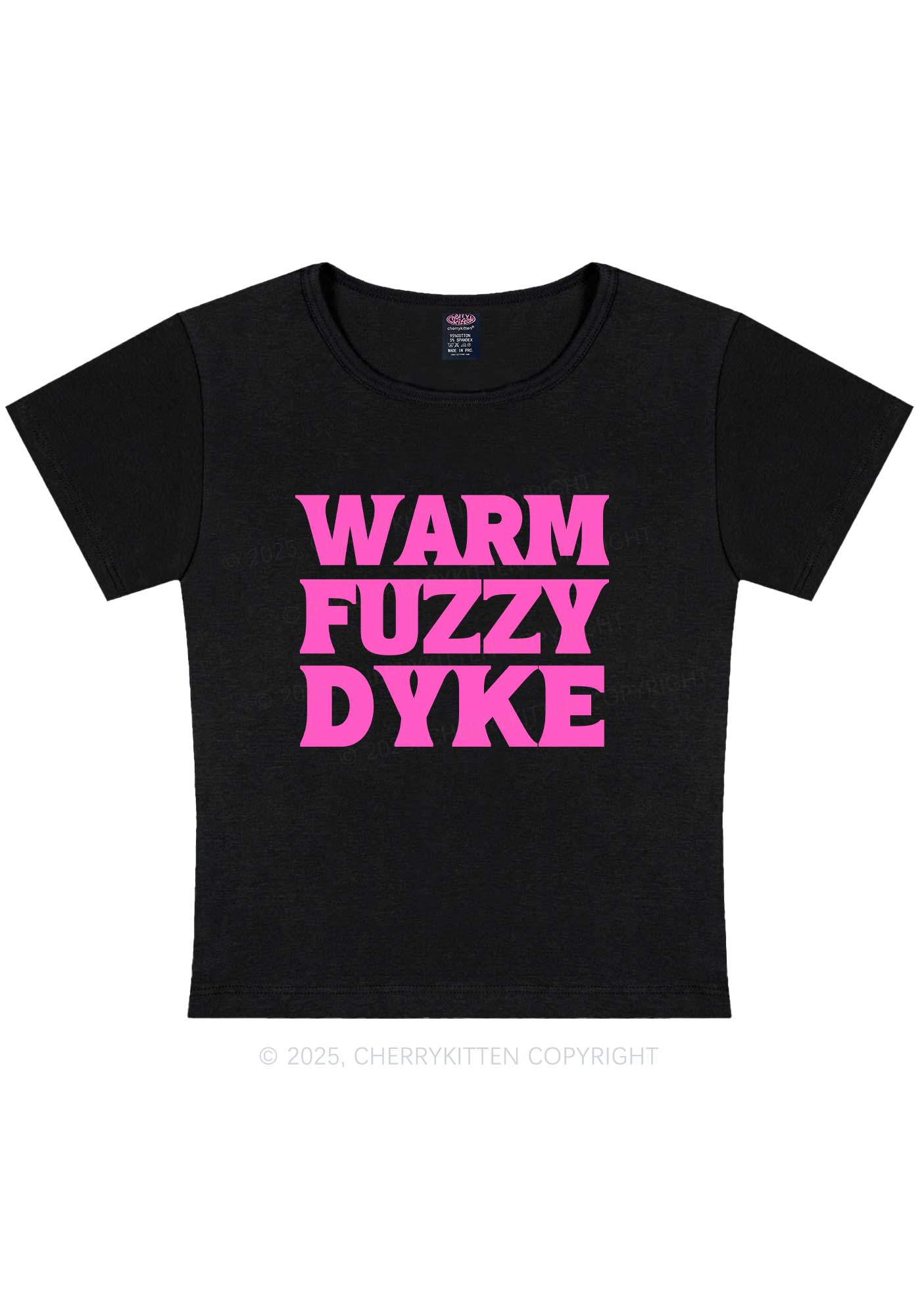 Warm Fuzzy Dyke Y2K Baby Tee Cherrykitten