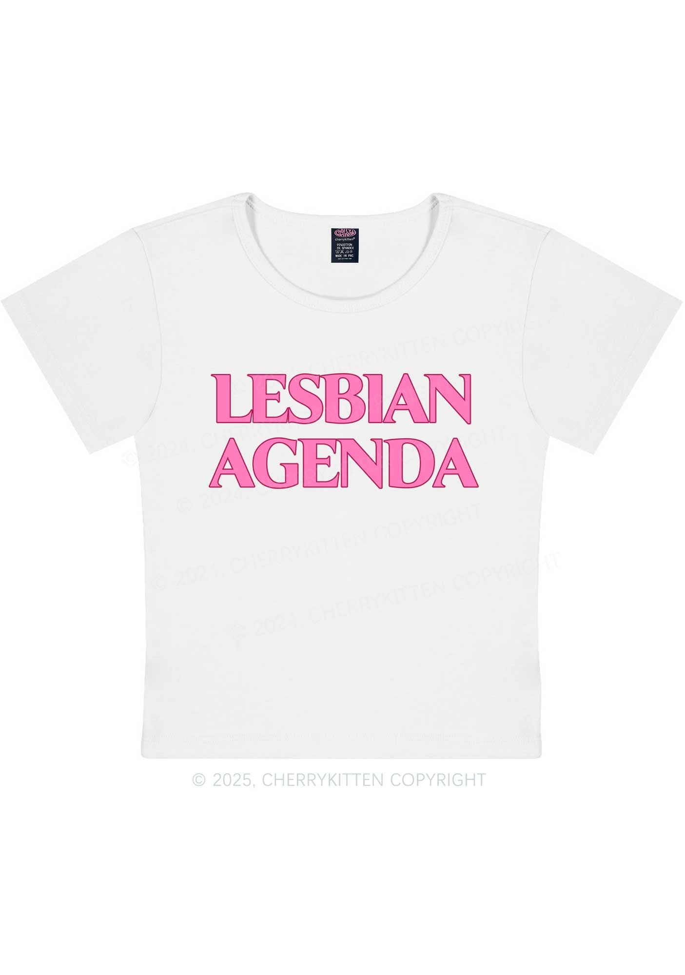Lesbian Agenda Y2K Baby Tee Cherrykitten