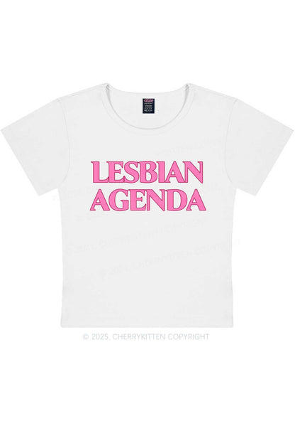 Lesbian Agenda Y2K Baby Tee Cherrykitten