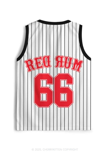 Custom Striped Red Rum Y2K Sport Jersey Tank Cherrykitten