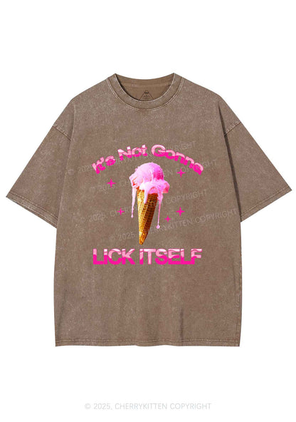 Ice Cream Lick Itself Y2K Shirts Washed Tee Cherrykitten
