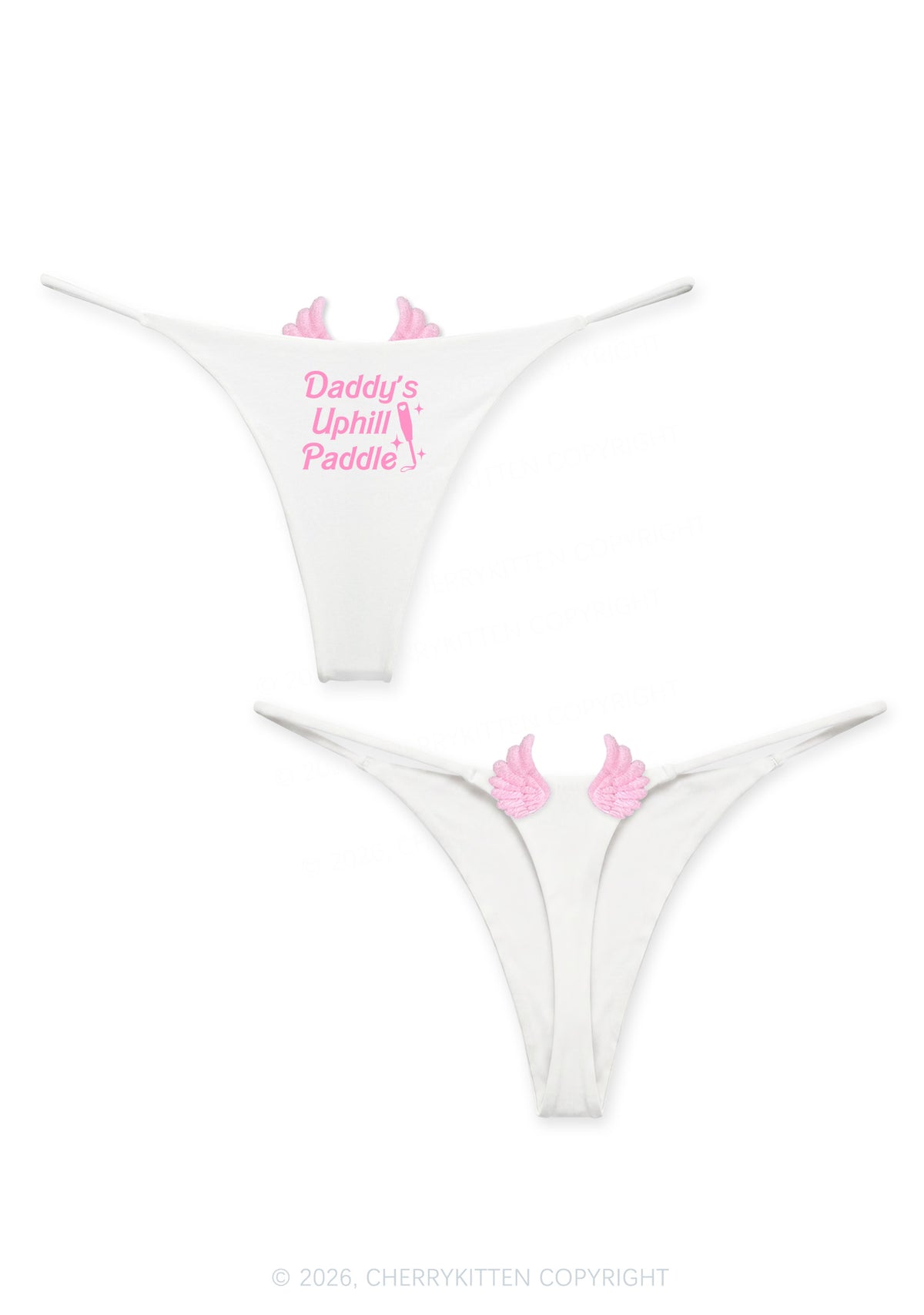 Daddys Uphill Paddle Y2K Goth Angel Wings Bikini String Thong Cherrykitten