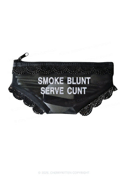 Glitter Smoke Blunt Y2K Briefs Shape Cosmetic Pouch Cherrykitten