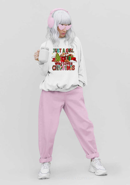 Just A Girl Who Loves Christmas Y2K Sweatshirt Cherrykitten