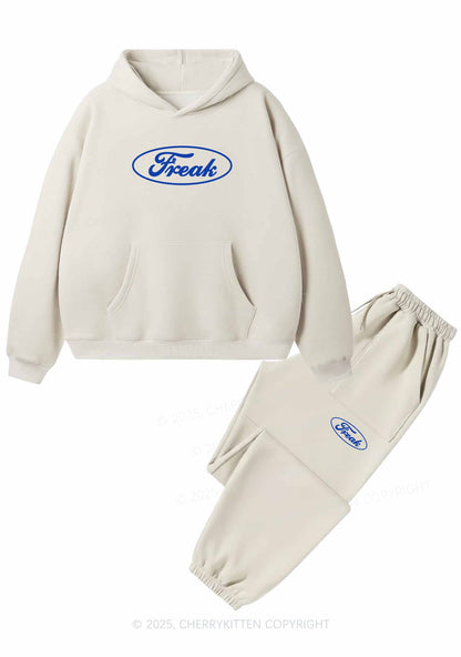 Oval Freak Y2K Fleece Hoodie Set Cherrykitten