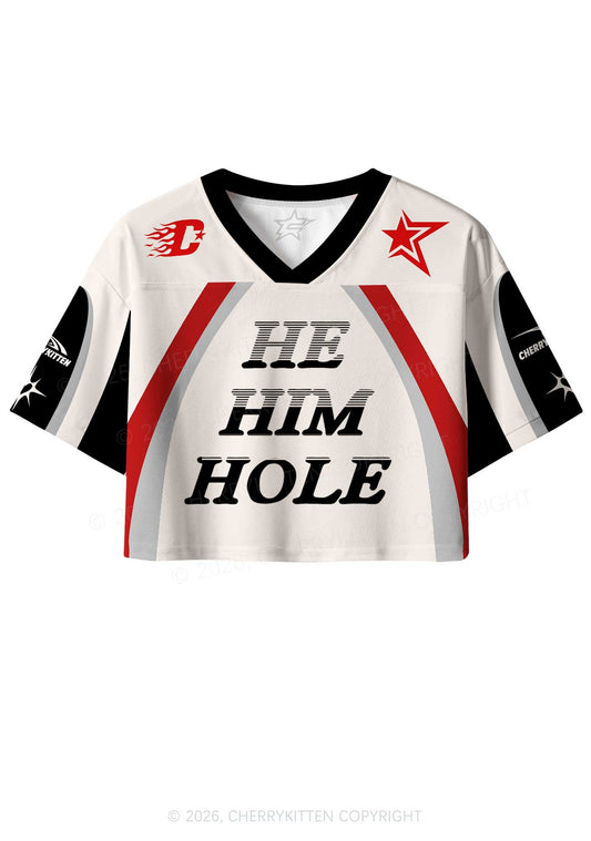 Off White He Him Hole Pride Y2K Crop Sport Jersey Shirts Cherrykitten