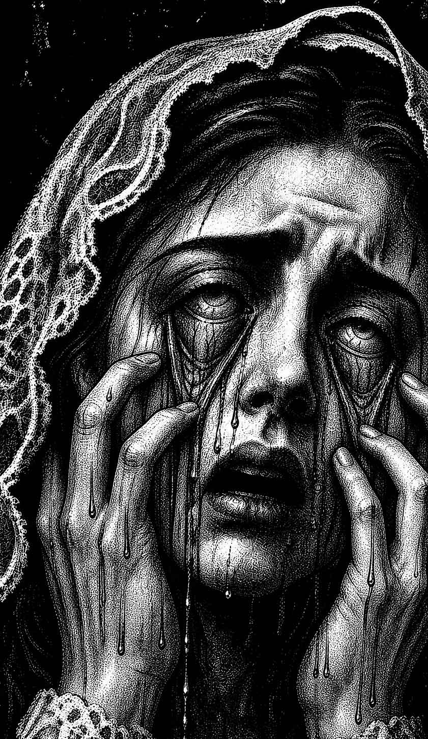 Halloween Veiled Crying Woman Y2K Phone Case Cherrykitten