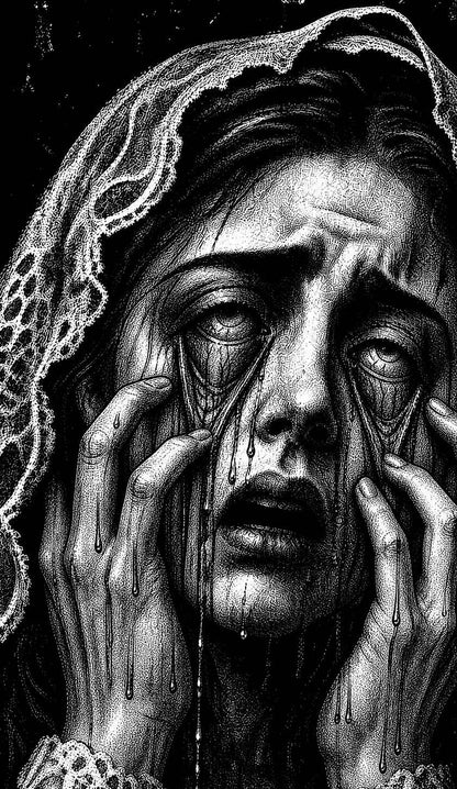 Halloween Veiled Crying Woman Y2K Phone Case Cherrykitten