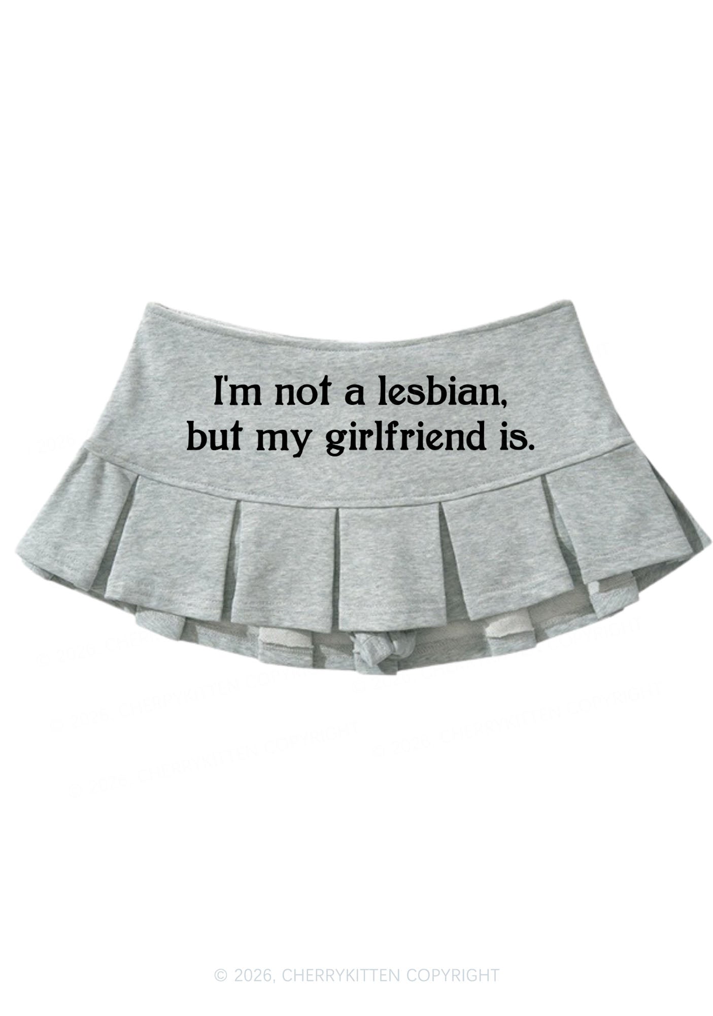 Im Not A Lesbian Pride Y2K Mini Pleated Skirts Cherrykitten
