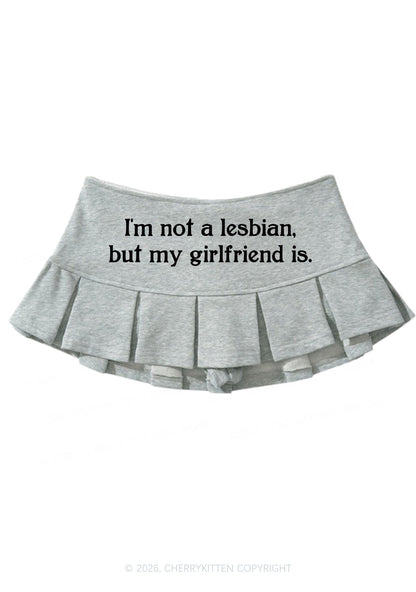 Im Not A Lesbian Pride Y2K Mini Pleated Skirts Cherrykitten