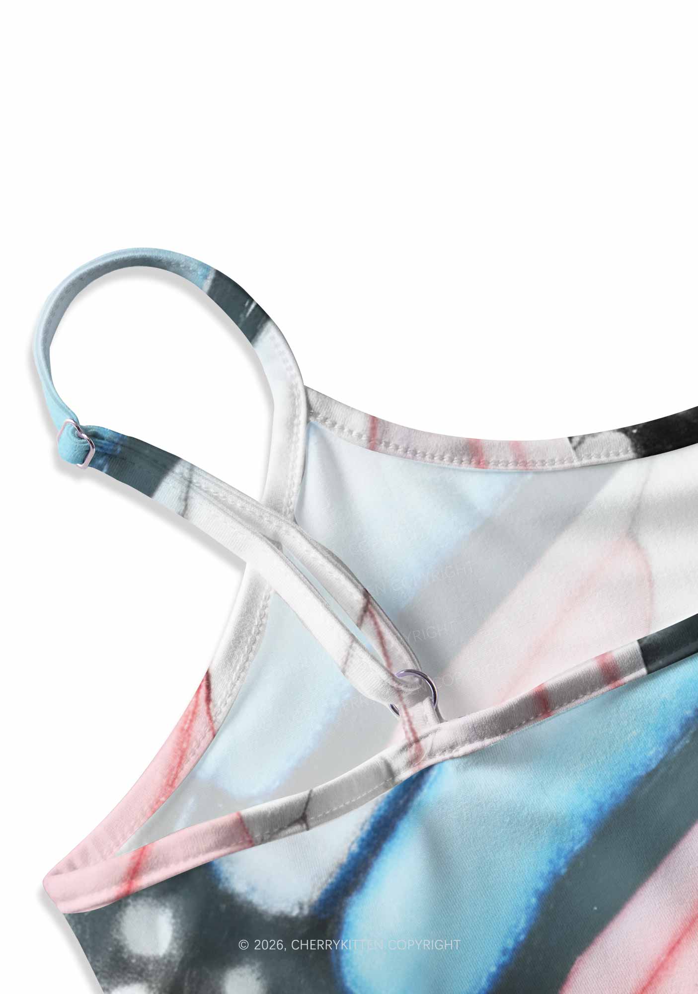 Trans Butterfly Wing Pride Y2K Print Cami Crop Top Cherrykitten