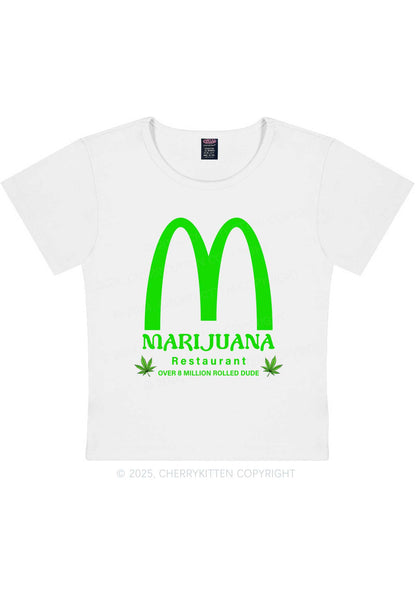 Green Restaurant Y2K Baby Tee Cherrykitten