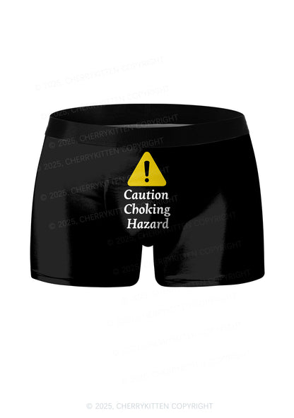Caution Choking Hazard Valentine's Day Y2K Print Couples Boxer Briefs Set Cherrykitten