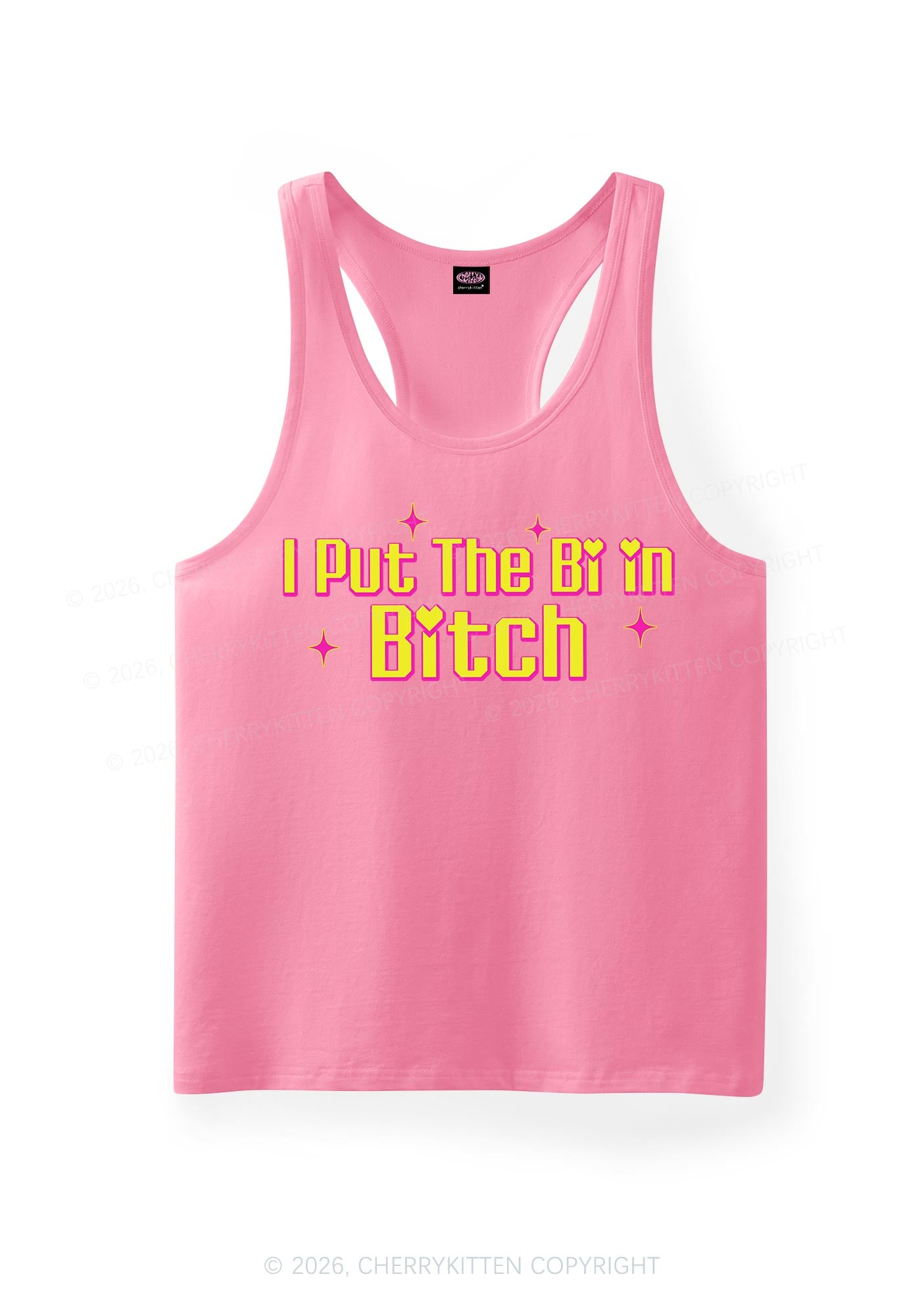 Put The Bi In Bxxch Pride Y2K Men Racerback Tank Top Cherrykitten