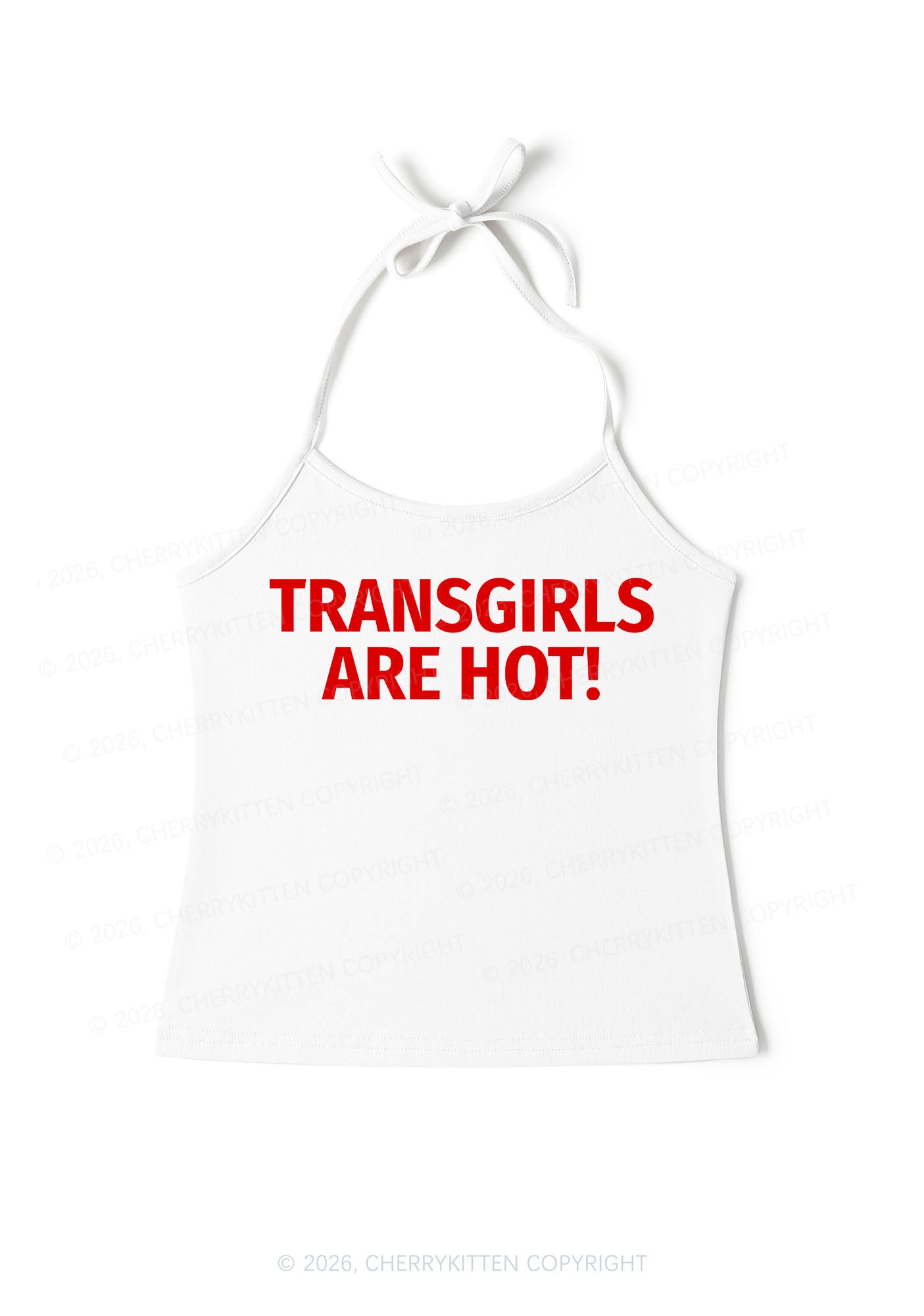 Transgirls Are Hot Pride Y2K Halter Neck Cami Cherrykitten