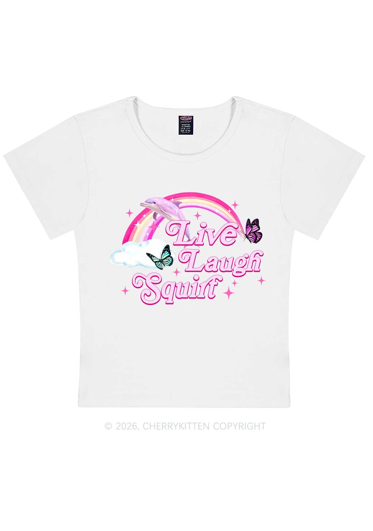Live Laugh Squirt Y2K Baby Tee Cherrykitten