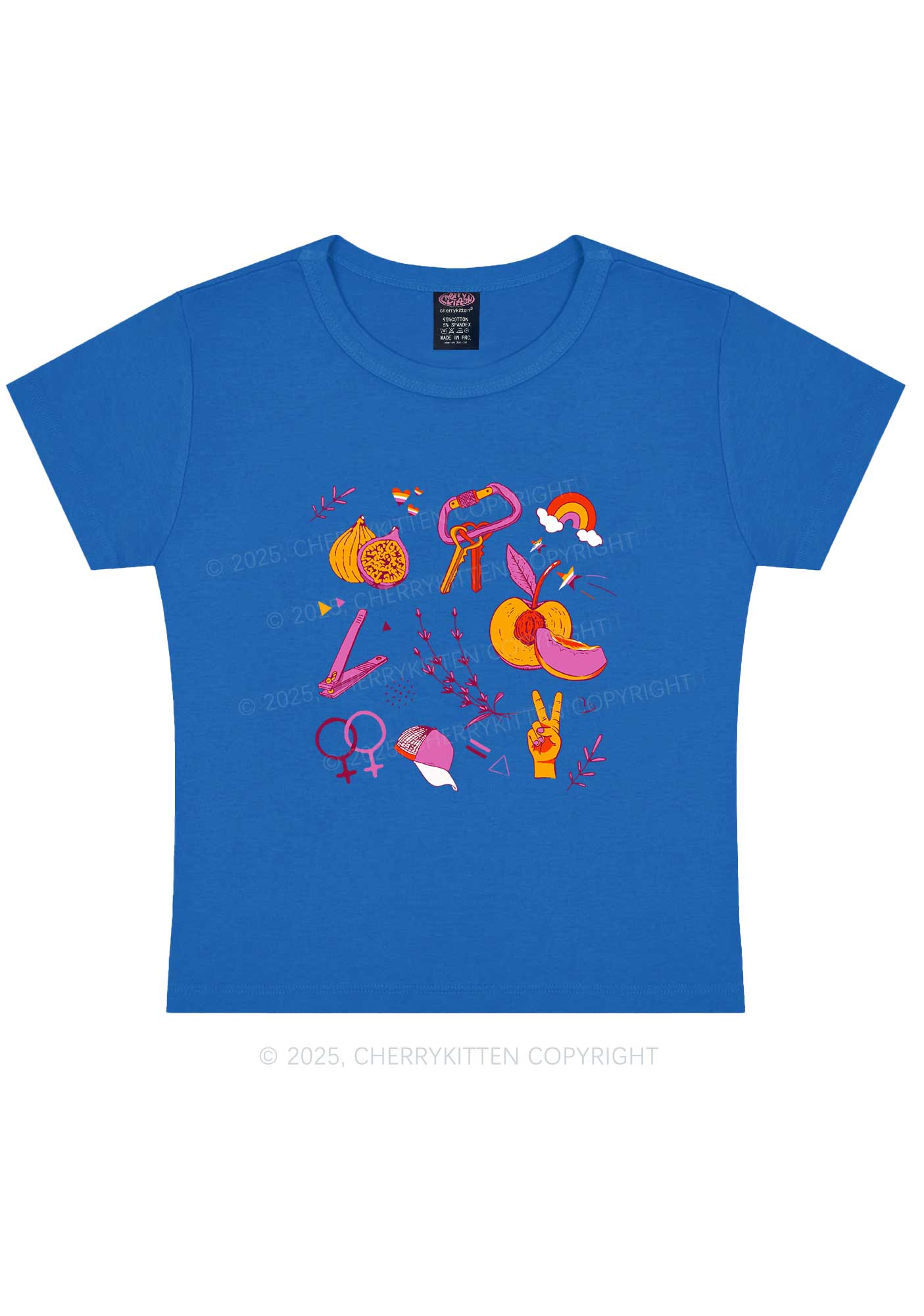 Lesbian Symbols Y2K Baby Tee Cherrykitten