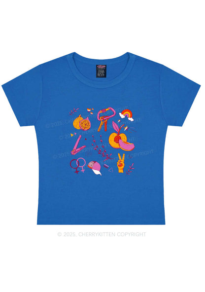 Lesbian Symbols Y2K Baby Tee Cherrykitten