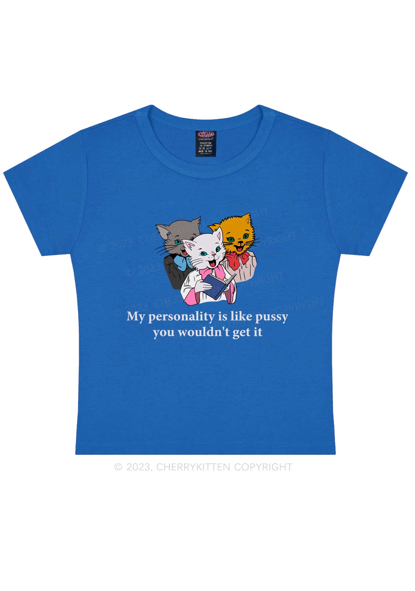 Personality Like Puxxy Y2K Baby Tee Cherrykitten