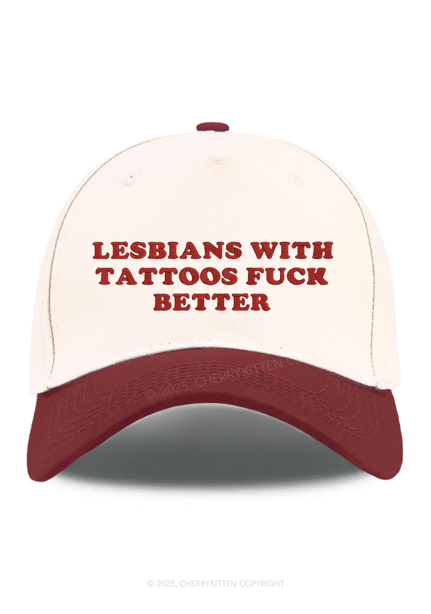 Embroidered Lesbians With Tattoos Pride Y2K Color Block Baseball Cap Cherrykitten