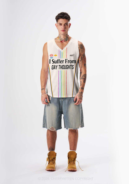 I Suffer From Gay Thoughts Pride Y2K Sport Jersey Tank Cherrykitten