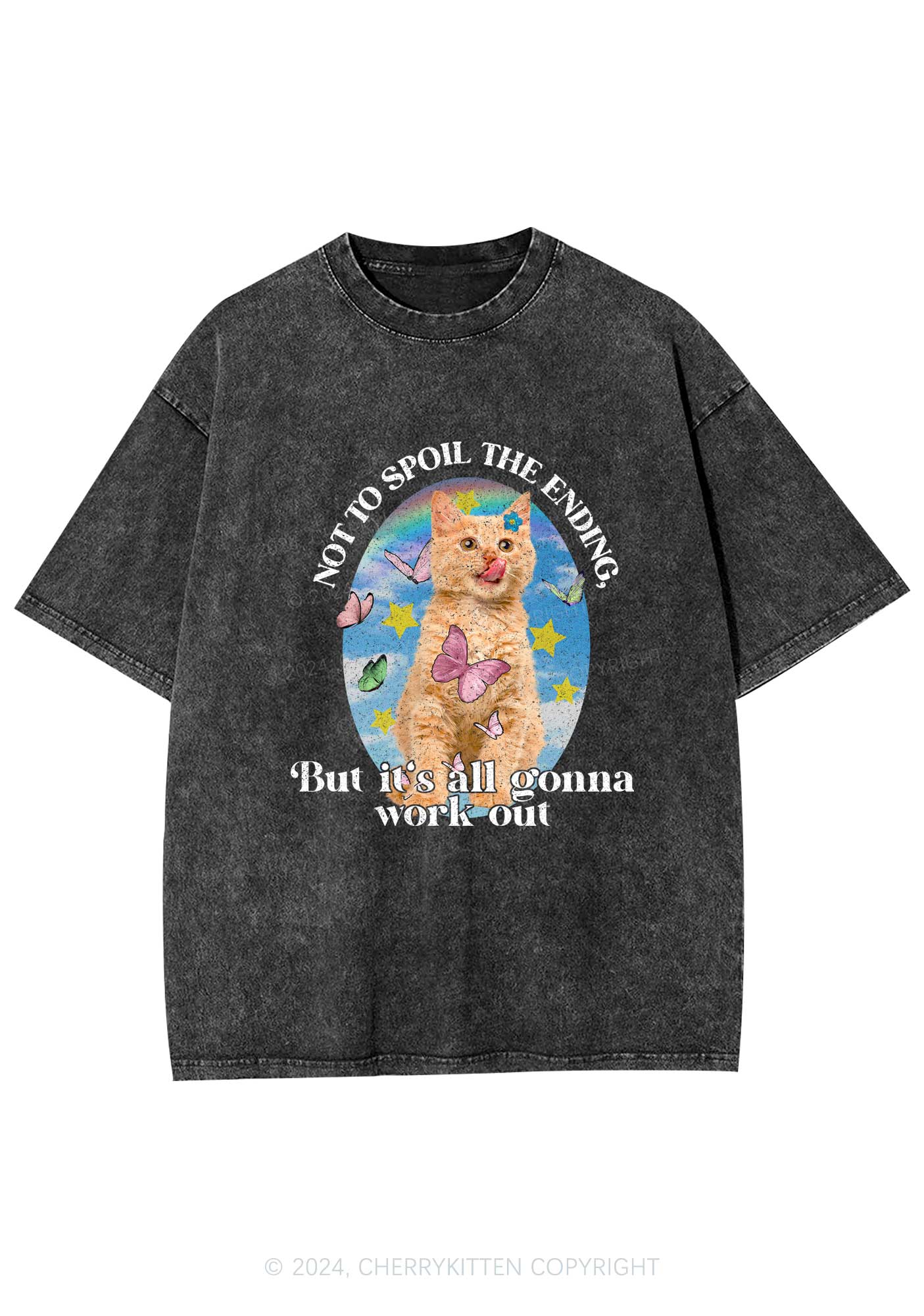 It's Gonna Work Out Y2K Washed Tee Cherrykitten