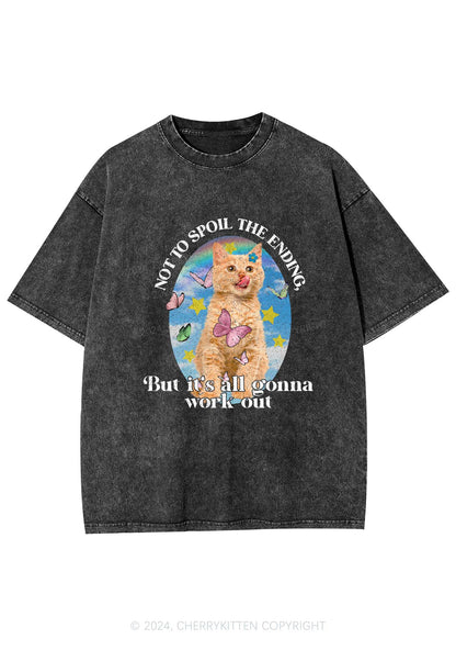 It's Gonna Work Out Y2K Washed Tee Cherrykitten