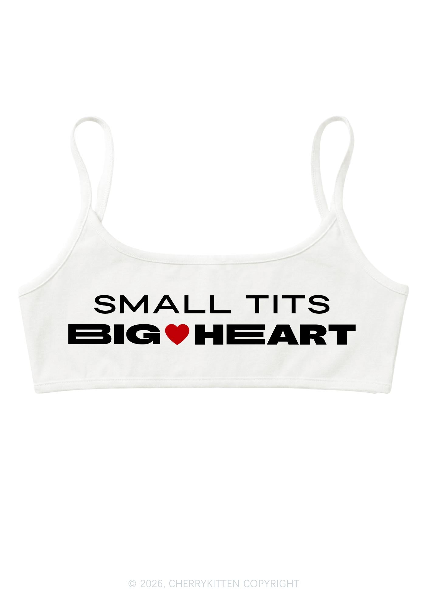 Small Txts Big Heart Y2K Super Crop Cami Cherrykitten