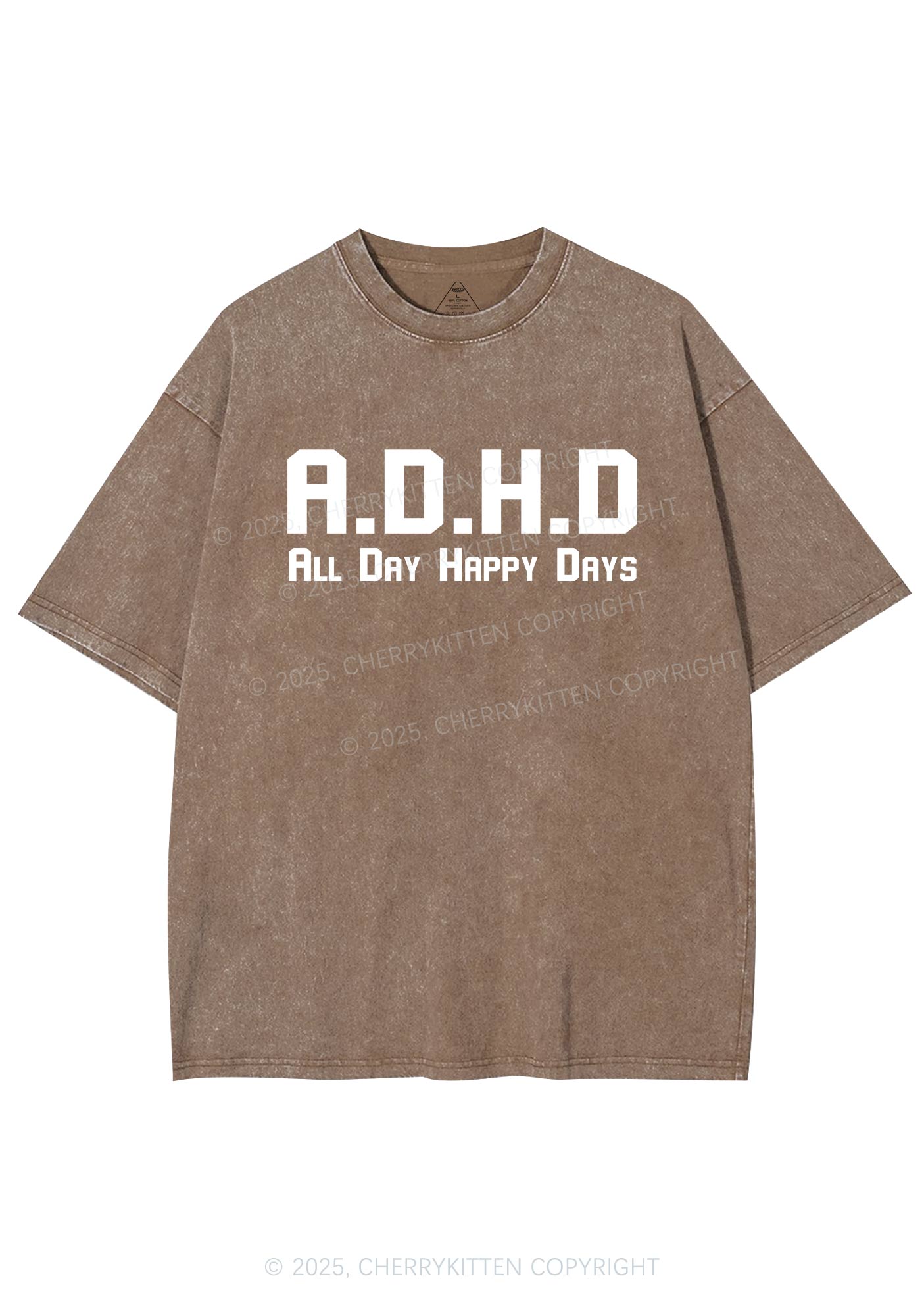 All Day Happy Days Y2K Shirts Washed Tee Cherrykitten