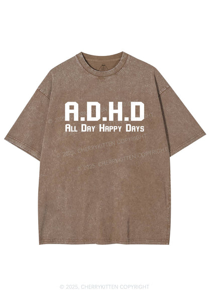 All Day Happy Days Y2K Shirts Washed Tee Cherrykitten